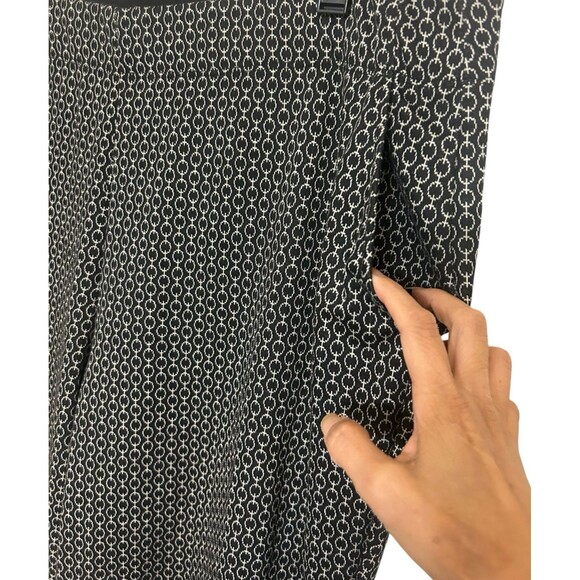 Max Studio London Geo Cropped Wide Leg Black Elastic Waist Trousers 3X - Picture 5 of 8